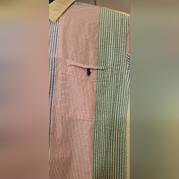Polo Ralph Lauren Yellow, Blue, Green, and Red Striped Shirt - Picture 2 of 4